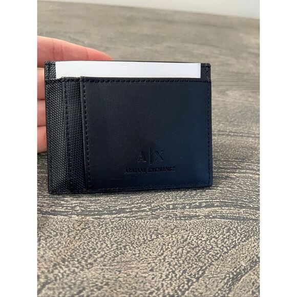 Armani Exchange Card Holder with Monogram and Stripes - Picture 2 of 11